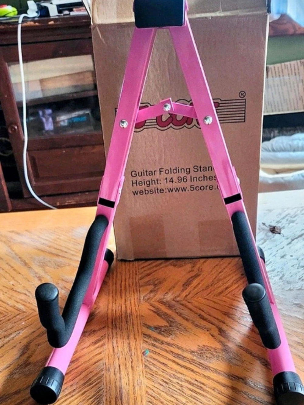 5 Core Guitar Folding Stand Pink & Black